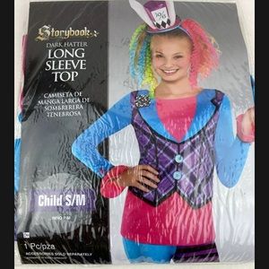 Disney Alice And Wonderland Child's S/M Mad Hatter Costume Long Sleeve Shirt